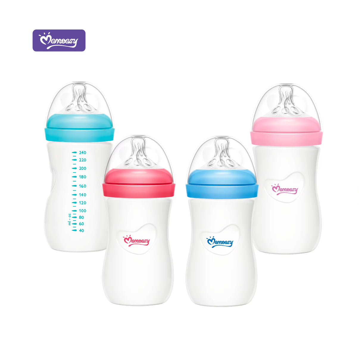 Biberon en Verre Anti-Colique Momeasy 240ml - Tétine Silicone 0m+
