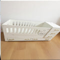 Lit Bébé Évolutif en Bois avec Rangement - Blanc 120x60cm