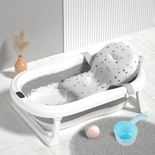 Baignoire Pliable avec Transat de Bain Intégré