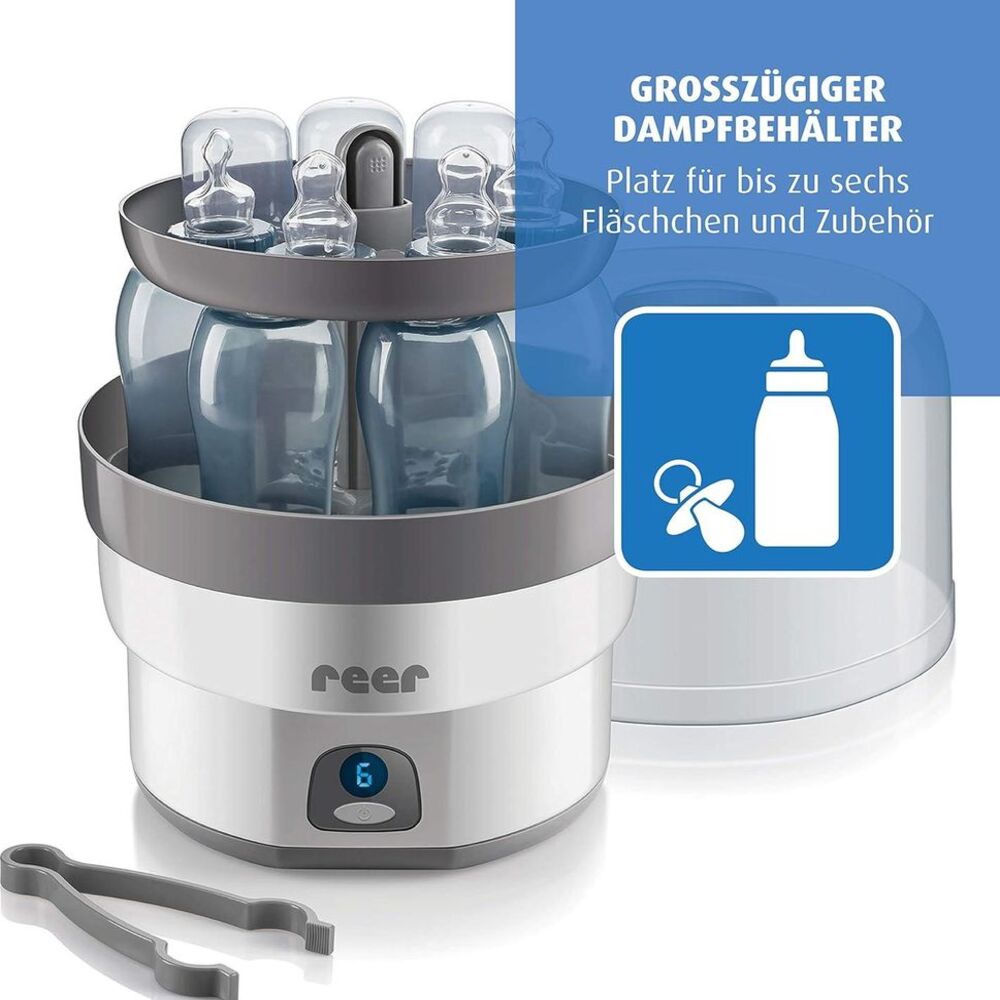 Stérilisateur Biberon Électrique Reer VapoMax - Digital 6 Biberons